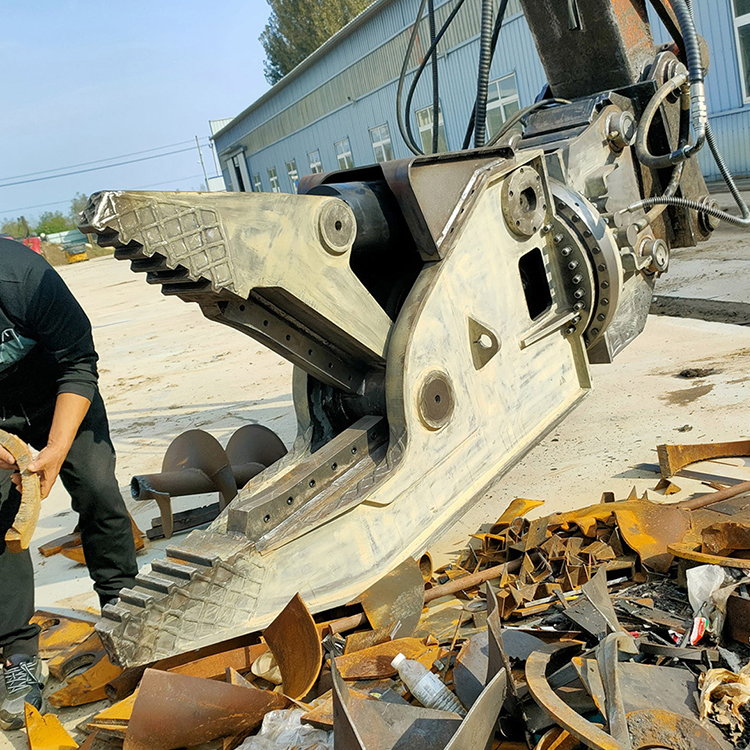 car dismantling shear side view on gray background