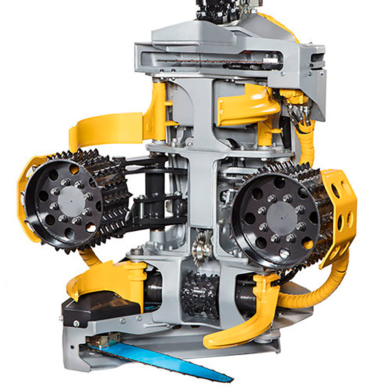 Harvester head front product image Forestry harvester head on light background