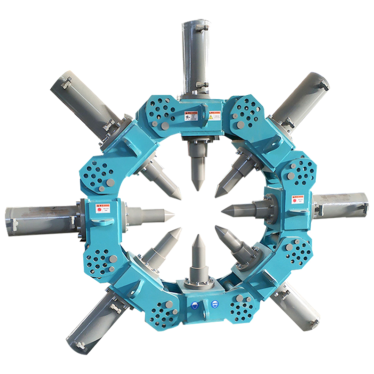 hydraulic pile breaker machine front view isolated on clean background