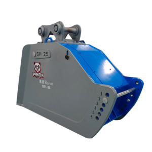 Bucket crusher attachment for demolition recycling