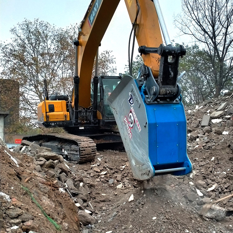 bucket crusher attachment for demolition recycling