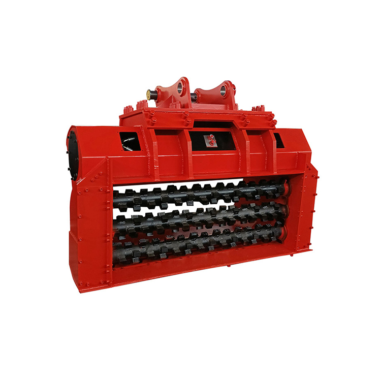 excavator screening bucket front view for material separation