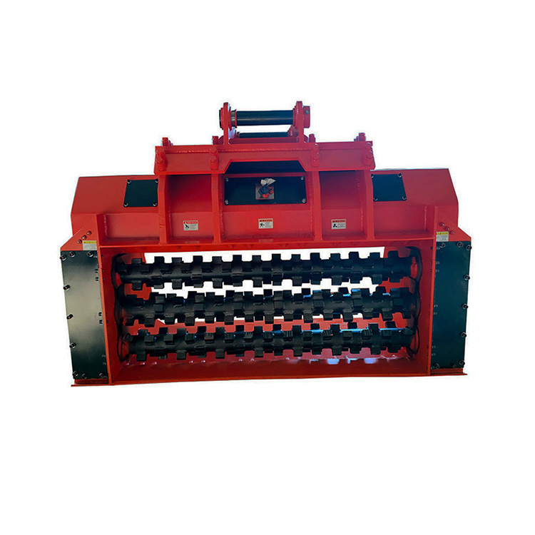 heavy-duty excavator screening bucket rear side view