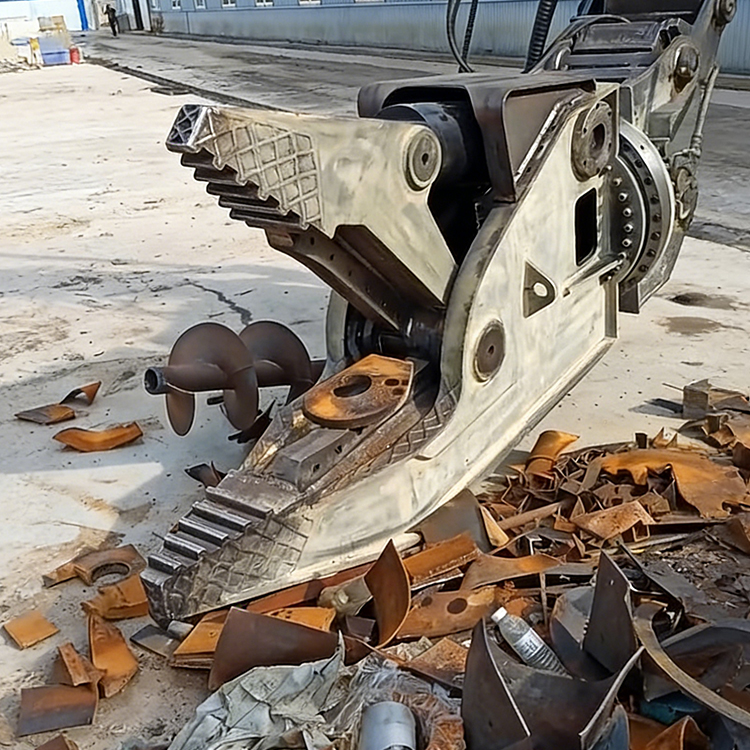scrap metal shear crushing vehicle body shell