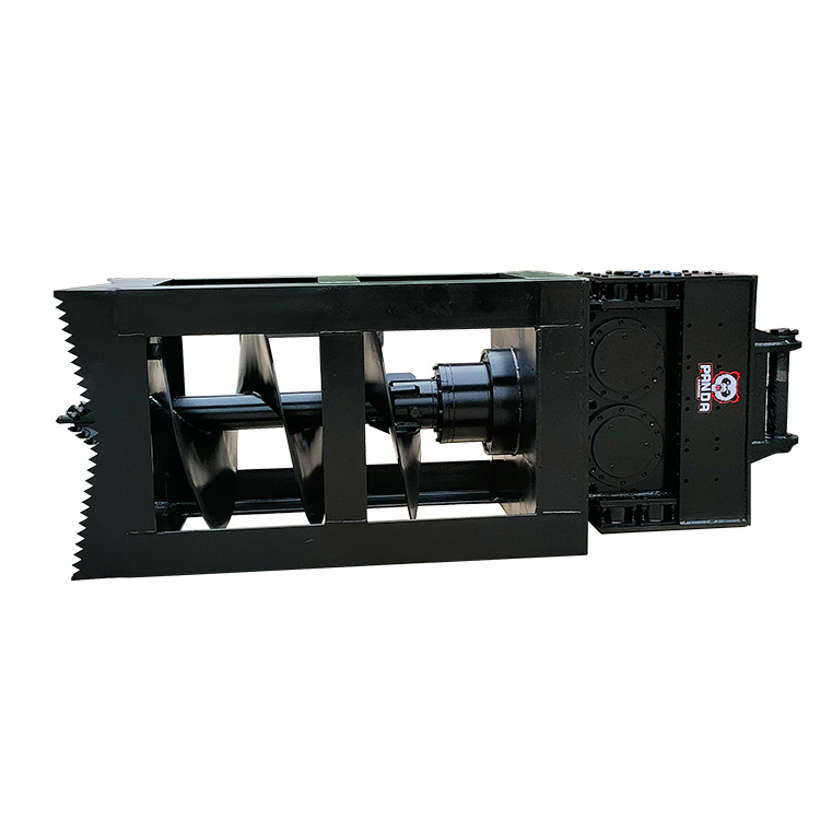 Excavator Square Hole Drilling Machine side view on white background