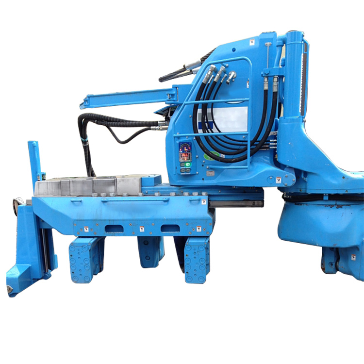 Hydraulic press-in machine for silent sheet pile installation on white background