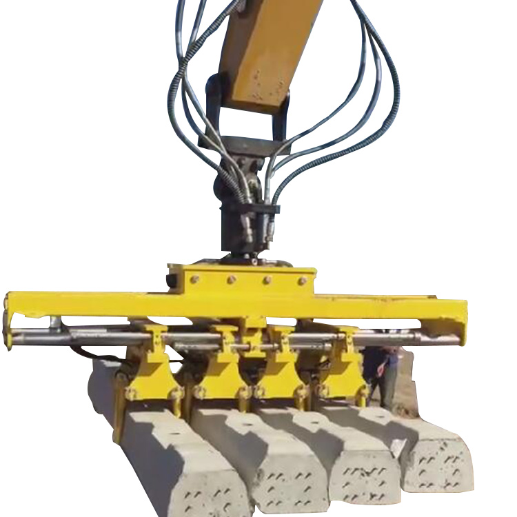 Concrete Sleeper Handler lifting multiple railway sleepers