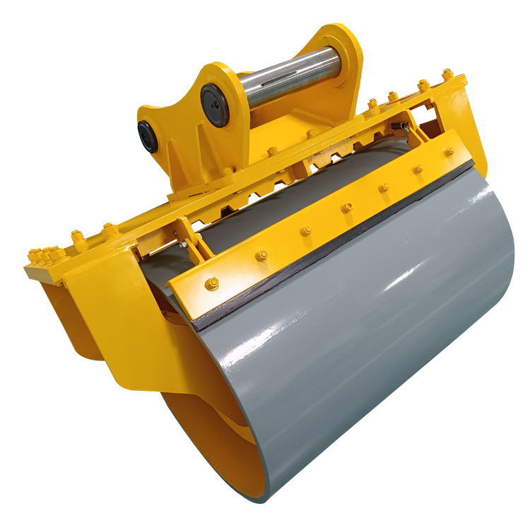 smooth drum compactor for excavator three-quarter product photo