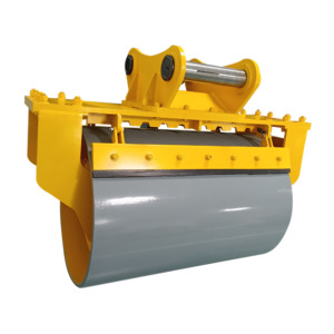 excavator compaction roller clean product view on white background
