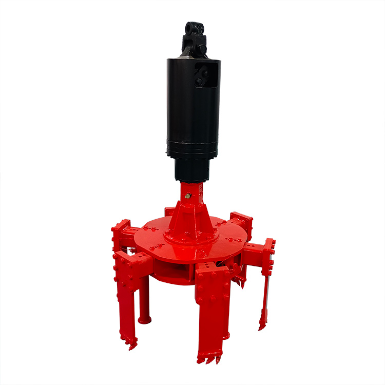 angled view of manhole cover cutter attachment