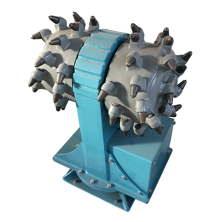 transverse drum cutter attachment front view for excavator rock cutting