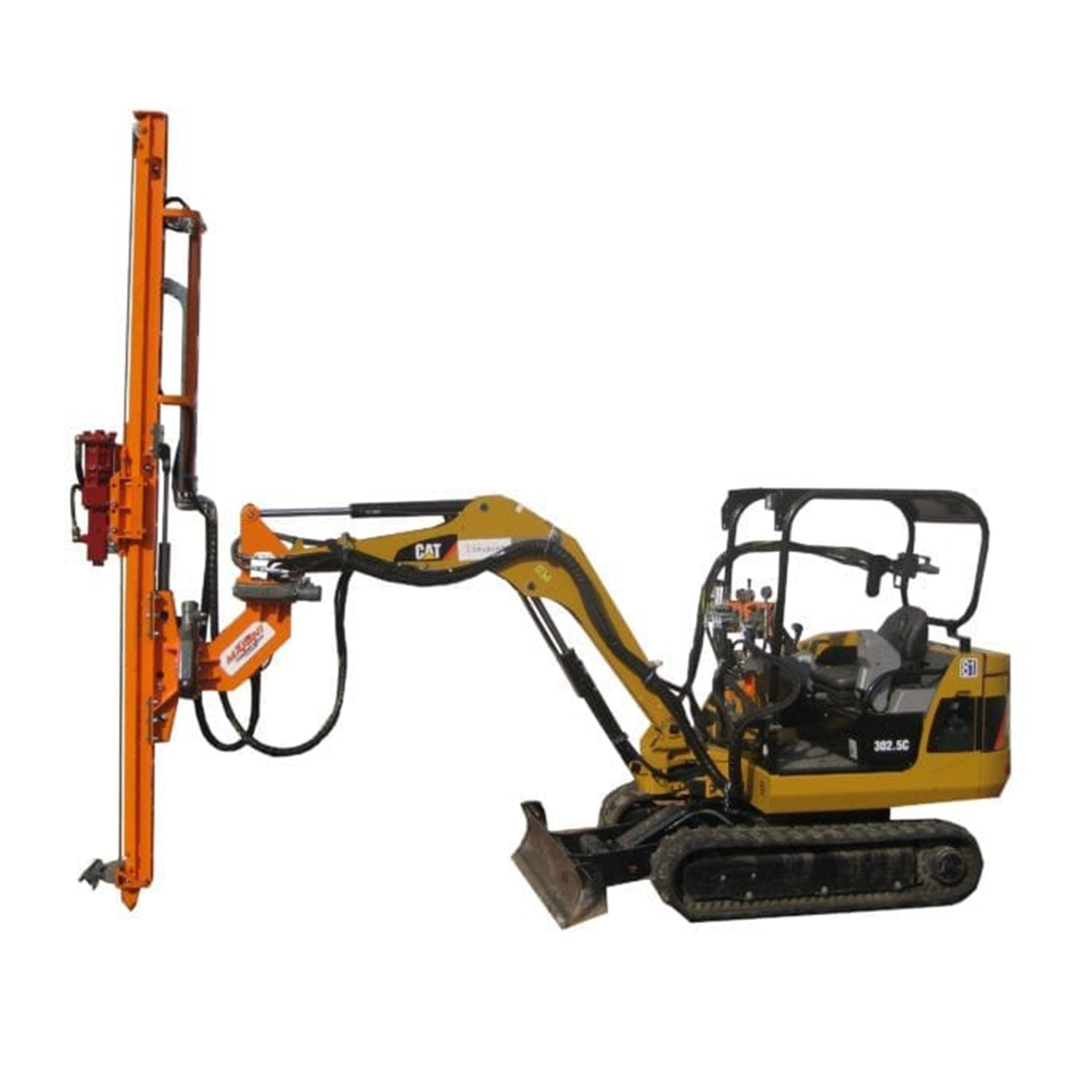 Excavator Mounted Drill compact carrier with drilling mast