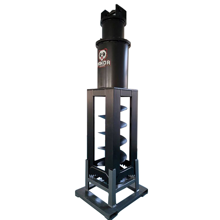 Excavator Square Hole Auger Drill full upright view