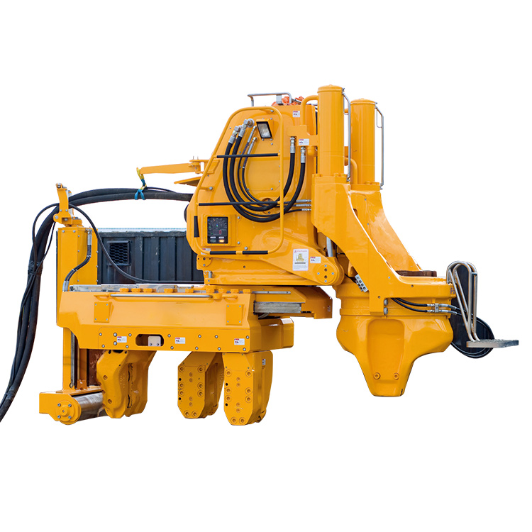 Silent Piler for static hydraulic sheet pile installation on white background