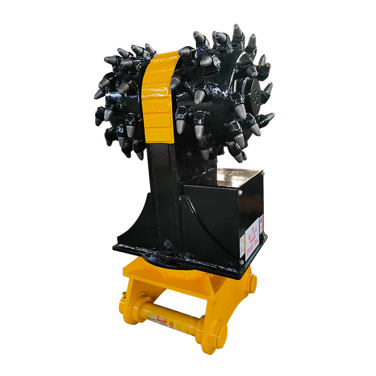 hydraulic drum cutter attachment isolated product image