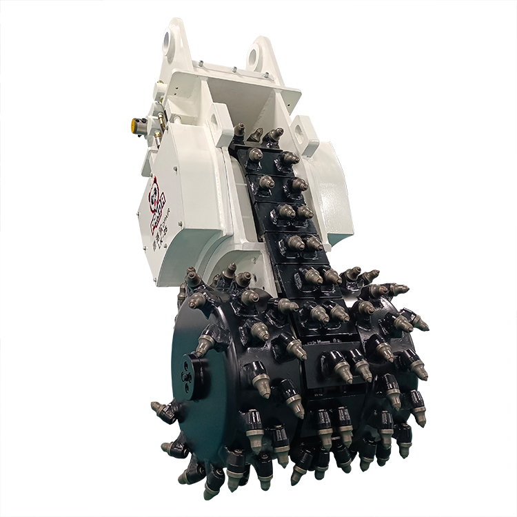 drum cutter and chain cutter attachment studio angle view