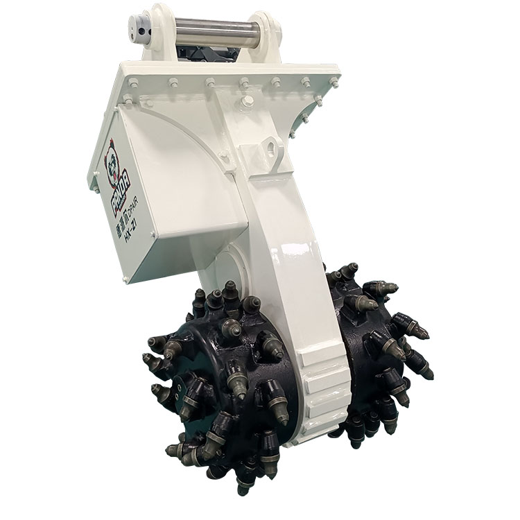 excavator drum cutter product photo with twin cutter heads