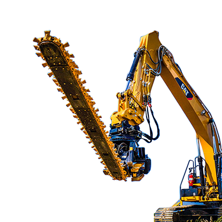 rail ballast blaster attachment on excavator