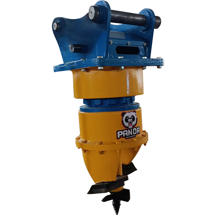 excavator stump crusher attachment angle view isolated image