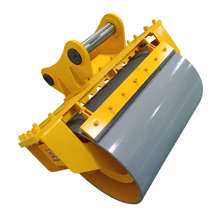 hydraulic excavator compaction roller elevated angle product photo