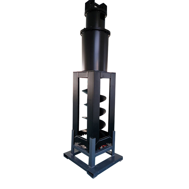 Excavator Square Hole Drilling Attachment angled upright display