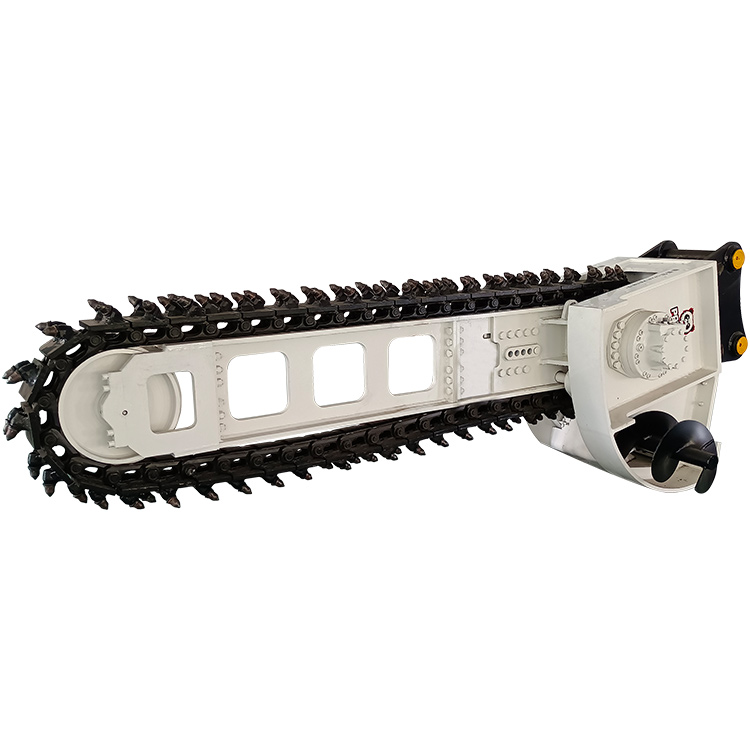 Chain Trencher attachment for excavator front side view