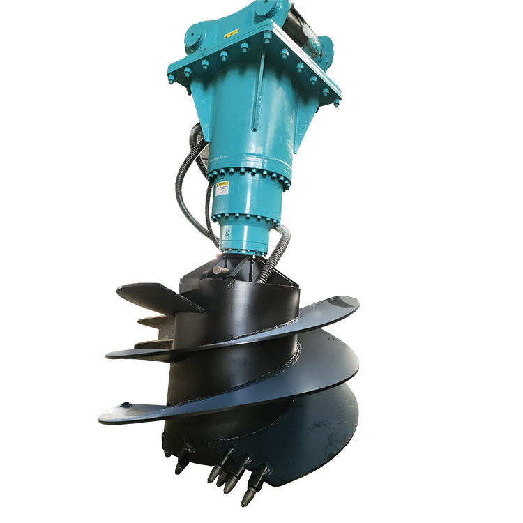 hydraulic auger assembly side view