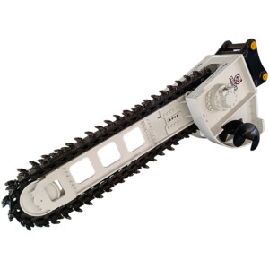 Excavator Mounted Chain Trencher diagonal studio view