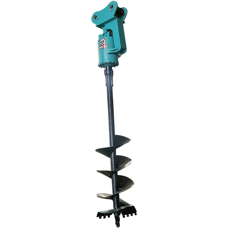 Mini Excavator Auger with compact hydraulic drive and earth drilling bit