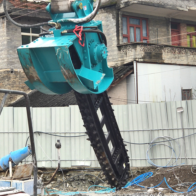 Trenching Attachment close-up on excavator