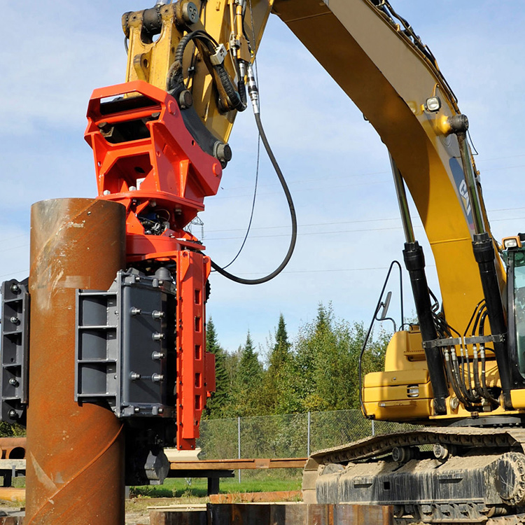 side grip vibratory hammer gripping steel pipe pile