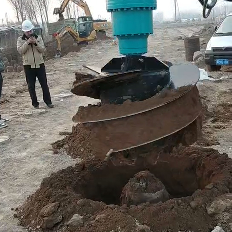 auger drive unit drilling test in soil