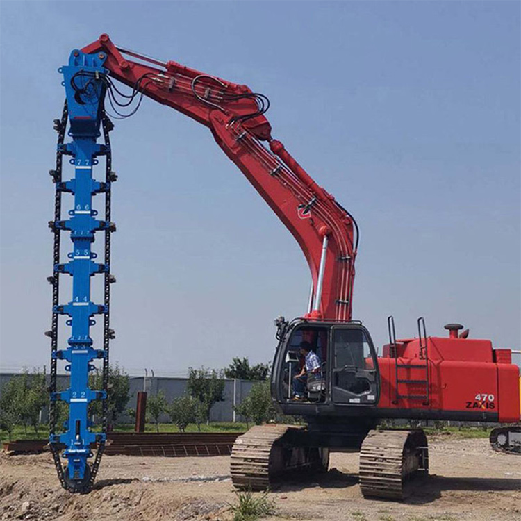 Chain Type Soil Mixing Machine mounted on excavator at jobsite
