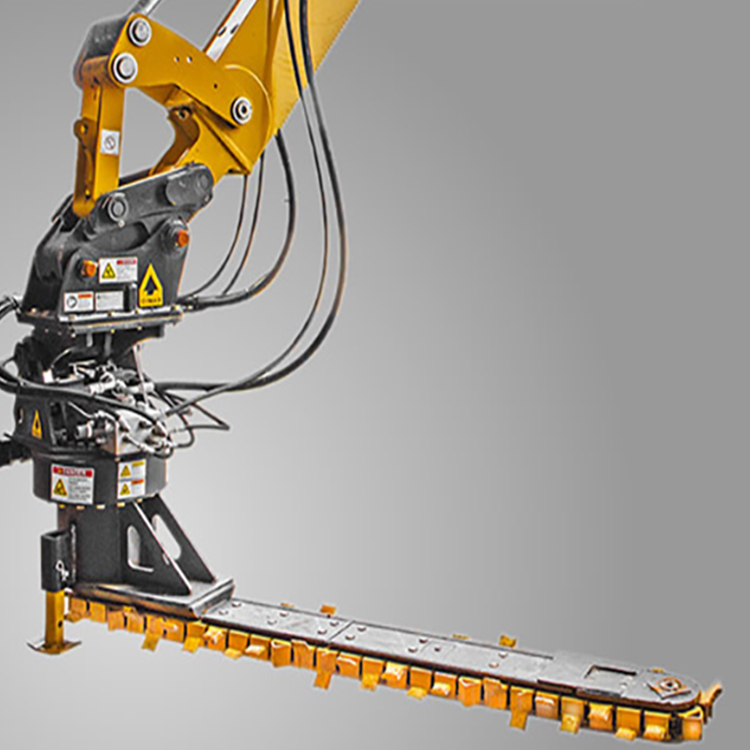 undercutter bar attachment close detail for rail ballast work