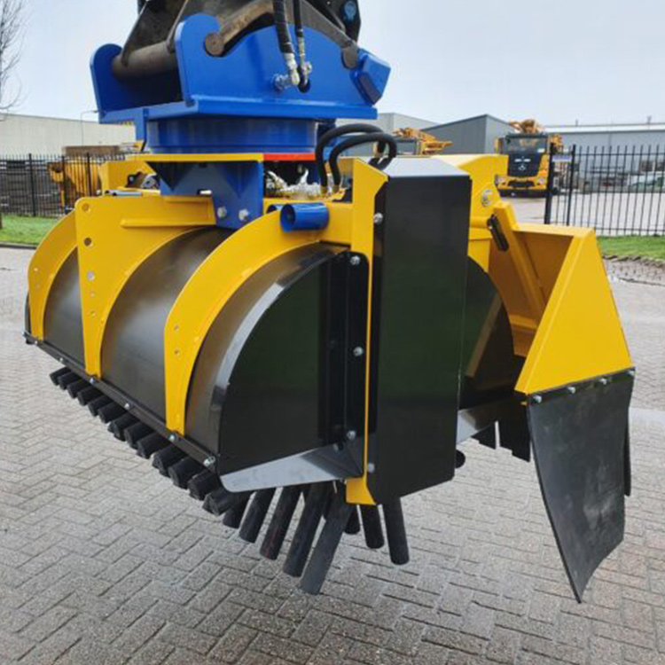 Excavator Ballast Broom outdoor display railway attachment