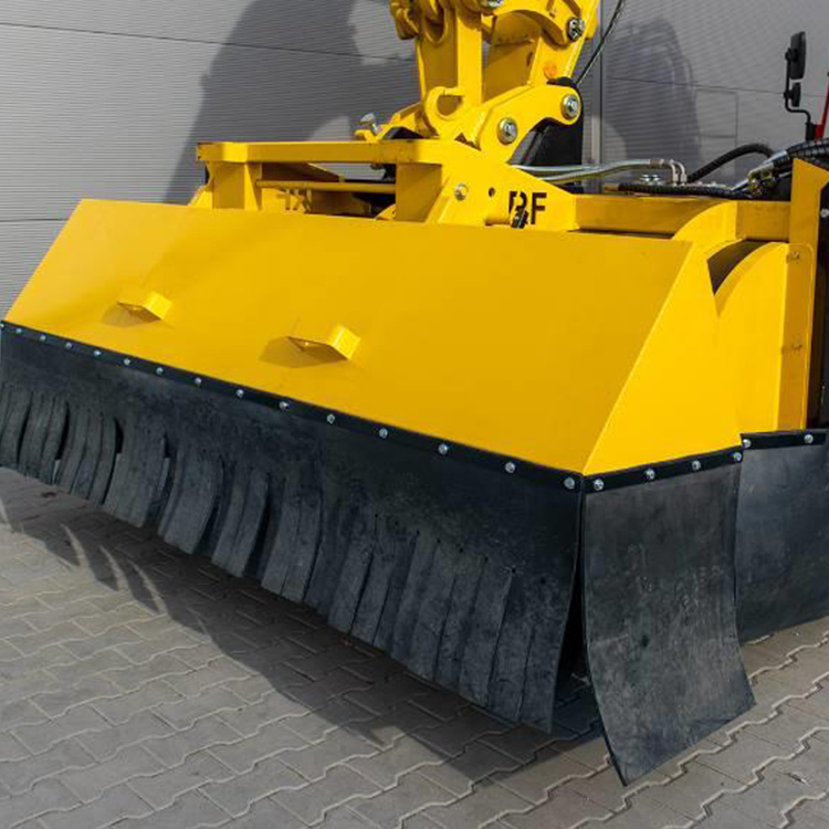 Ballast Regulator Broom close front view railway cleanup