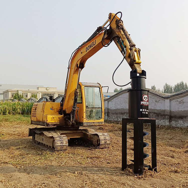 Excavator Square Hole Puncher mounted on excavator at jobsite