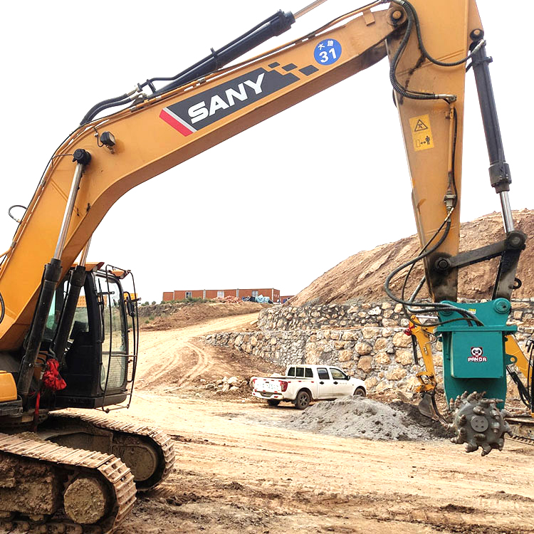 excavator rock grinder attachment site overview