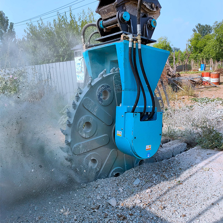 rock wheel cutting hard ground on site