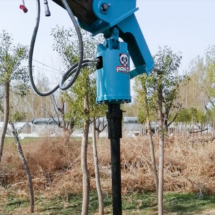 Auger Drive Unit mounted on excavator for field drilling application