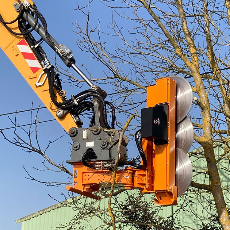 Disc Saw Hedge Trimmer operating near tree branches