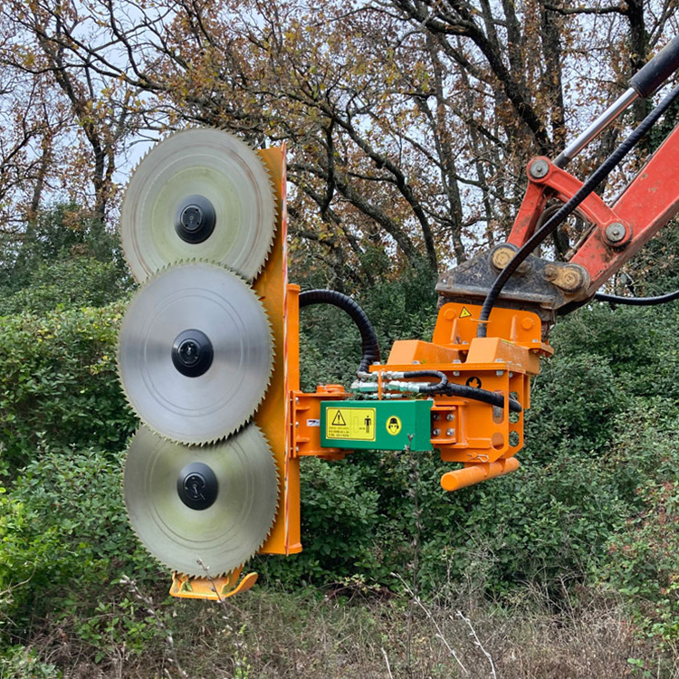 Multi-Blade Circular Saw attachment for dense vegetation cutting