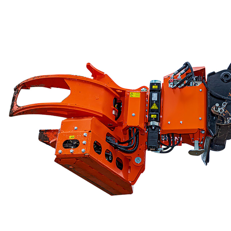 Hydraulic saw head side view isolated on plain background