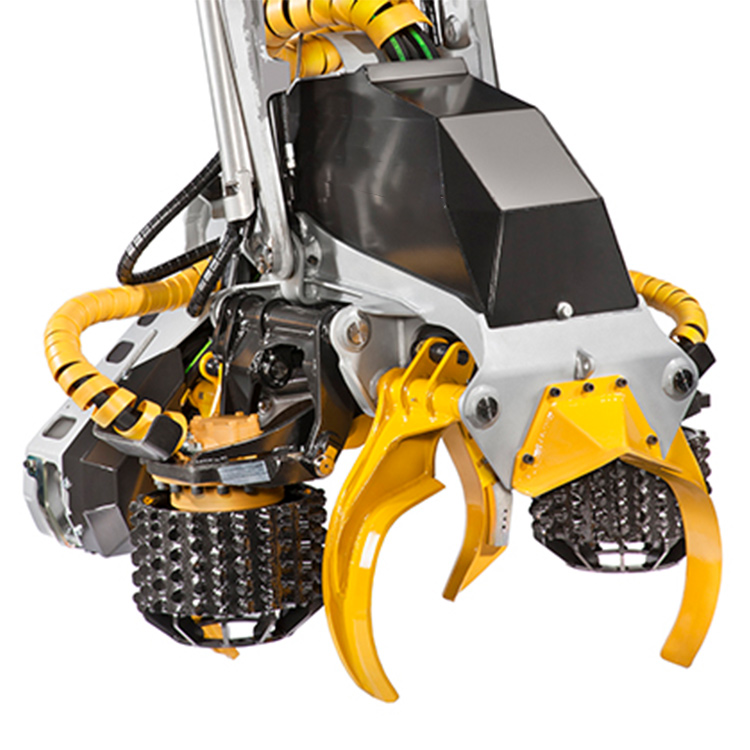 Harvester head detail close up Forestry harvester head lower structure detail