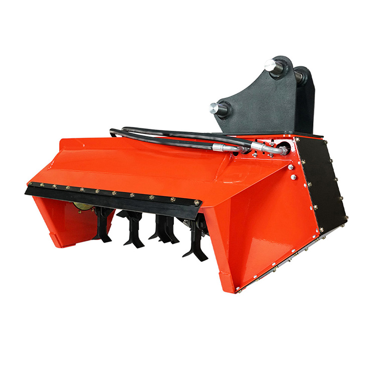 Mini excavator brush cutter rear angle product image with mounting bracket